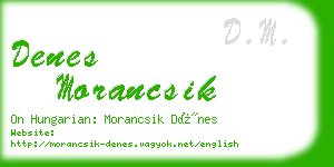 denes morancsik business card